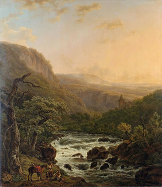 Henri van Assche - River in the Ardennes at Sunset.webp