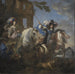 Henriette Adélaïde de Savoie y Ferdinand de Baviera a caballo - Jan Miel — presentado en un interior