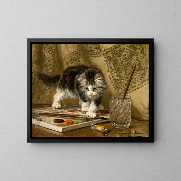 El joven artista - Henriette Ronner-Knip — cuadro enmarcado en la pared