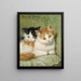 Dos gatitos sentados sobre un cojín - Henriette Ronner-Knip — cuadro enmarcado en la pared