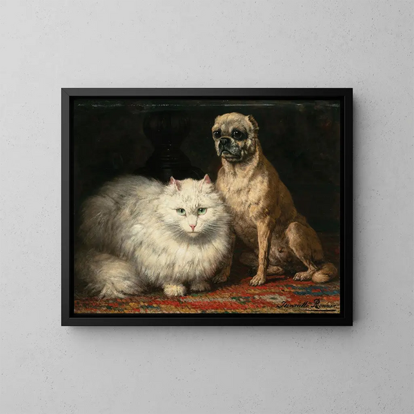 Dos amigos - Henriette Ronner-Knip — cuadro enmarcado en la pared