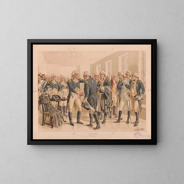 L'adieu de Washington aux officiers - Henry Alexander Ogden — cuadro enmarcado en la pared