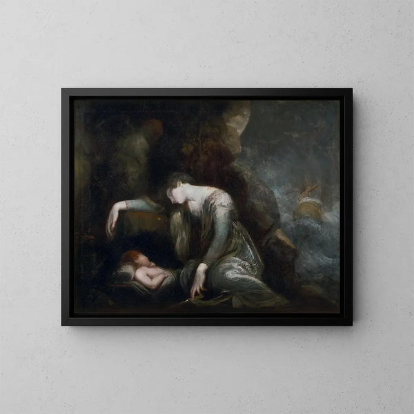 Danaé y Perseo en Sérifos - Henry Fuseli — cuadro enmarcado en la pared