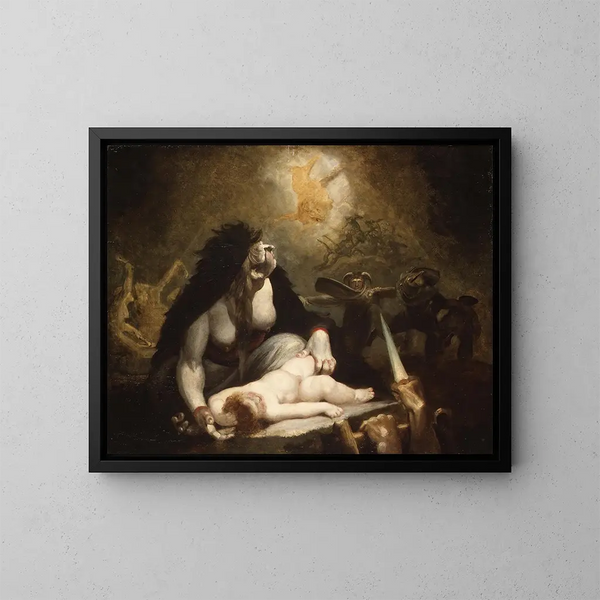 La Bruja de la Noche visitando a las brujas de Laponia - Henry Fuseli — cuadro enmarcado en la pared