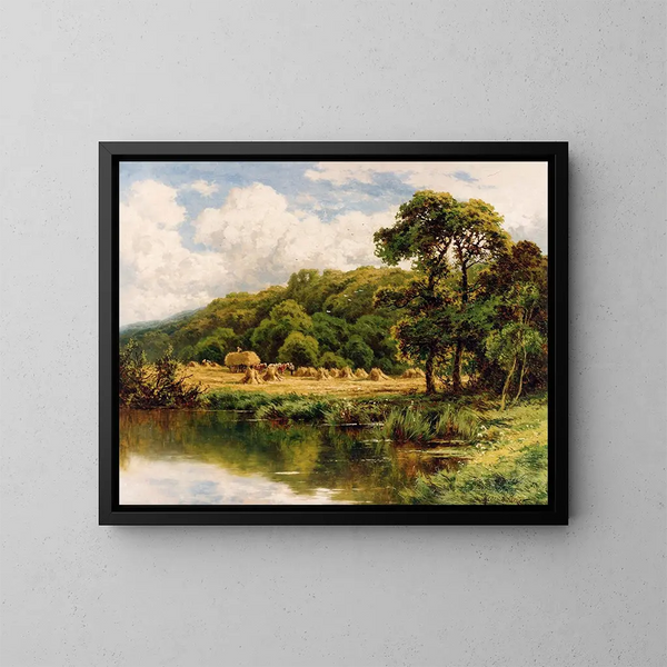 The Severn Bridge near Bridgnorth, Shropshire - Henry H Parker — framed artwork on a wall