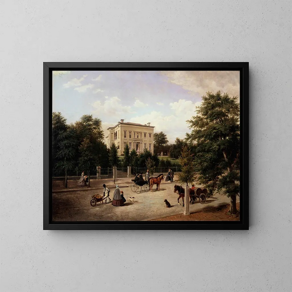 Una calle en Saint-Louis - Henry Lewis — cuadro enmarcado en la pared