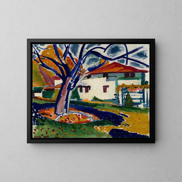 Árboles azules - Henry Lyman Saen — cuadro enmarcado en la pared