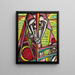 Cubist Composition Painting - Henry Lyman Saen — framed artwork on a wall
