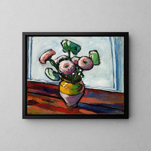 Zinnias - Henry Lyman Saen — cuadro enmarcado en la pared