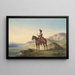 a soldier mounted in rocky terrain with guards in the distance - Henry Martens — framed artwork on a wall