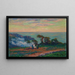 La quema de algas en la costa - Henry Moret — cuadro enmarcado en la pared