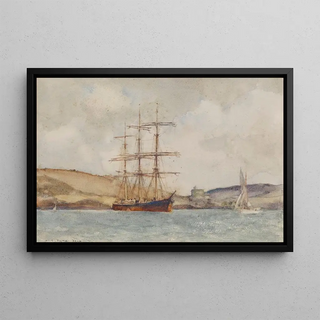 Henry Scott Tuke - A ThreeMaster Lying Off St Catherines Castle Fowey.webp