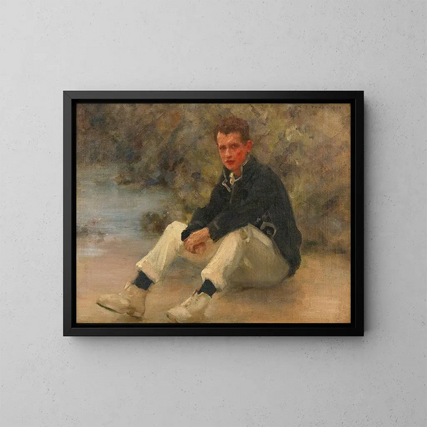 Un joven marinero - Henry Scott Tuke — cuadro enmarcado en la pared