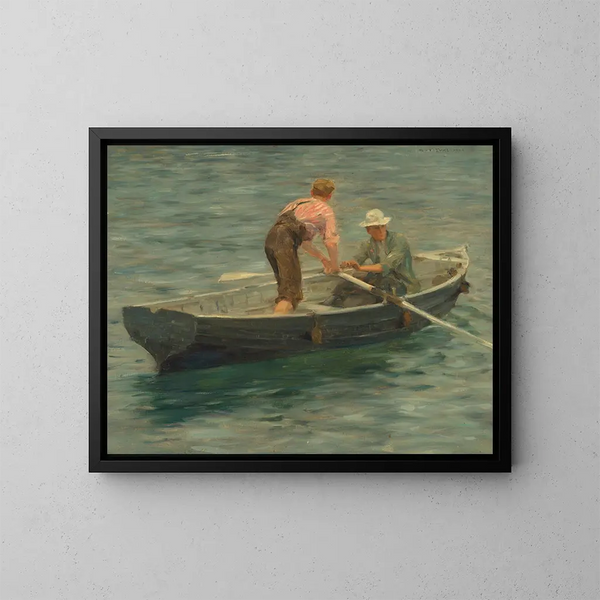 Desembarco del capitán - Henry Scott Tuke — cuadro enmarcado en la pared