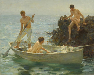 La Bahía de las Termas - Henry Scott Tuke — vista de la obra