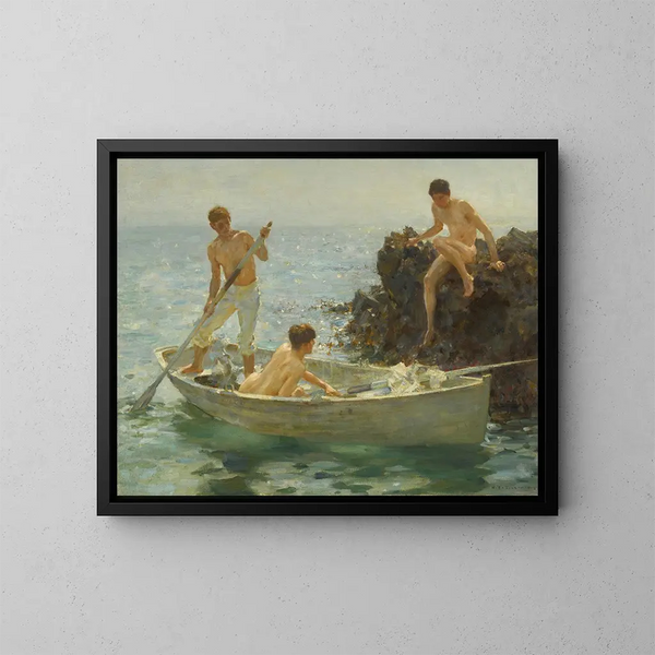 La Bahía de las Termas - Henry Scott Tuke — cuadro enmarcado en la pared