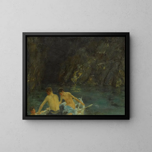 La Grotte - Henry Scott Tuke — cuadro enmarcado en la pared