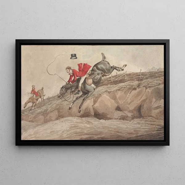 Hacer la cosa y la cosa hecha, dar el salto - Henry Thomas Alken — cuadro enmarcado en la pared
