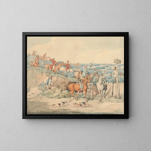 La caza del zorro ha terminado - Henry Thomas Alken — cuadro enmarcado en la pared