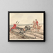 Henry Thomas Alken's painting "Qualified Horses and Unqualified Riders Enter and Exit Very Skillfully" — framed artwork on a wall