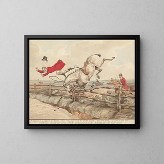 Henry Thomas Alken - Qualified Horses and Unqualified Riders Topping a Flight of Rails.webp