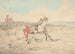 Cavalier s'accrochant à un cheval gris después de una caída - Henry Thomas Alken — vista de la obra