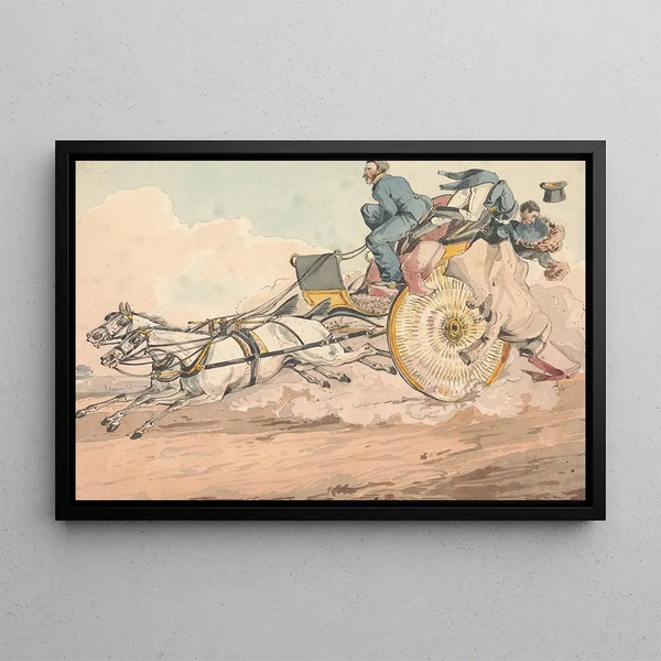 Henry Thomas Alken - Sporting Discoveries or the Miseries of Driving Trying a New Match you Discover That They are Not Only Alike in Color Weight and Action but in Disposition.webp