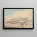 Steeplechase race painting of the field crossing a stone wall and a gate - Henry Thomas Alken — framed artwork on a wall