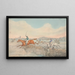 Steeplechase, Two jockeys jumping a wooden fence - Henry Thomas Alken — framed artwork on a wall