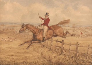 Henry Thomas Alken - Topping a Flight of Rails and Coming Well into the Next Field.webp