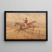 Sauter une haie et bien entrer dans le champ suivant - Henry Thomas Alken — framed artwork on a wall