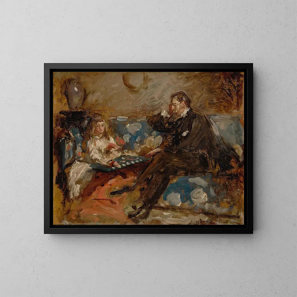 Hugh Hammersley y su hija Eve - Henry Tonks — cuadro enmarcado en la pared
