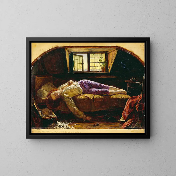 La Muerte de Chatterton - Henry Wallis — cuadro enmarcado en la pared