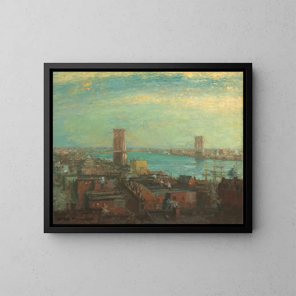 Brooklyn Bridge - Henry Ward Ranger — framed artwork on a wall