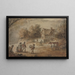 Escena de campo con soldados - Henry William Bunbury — cuadro enmarcado en la pared