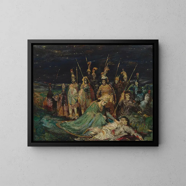 Alexandre llorando a Darío - Henry de Groux — cuadro enmarcado en la pared