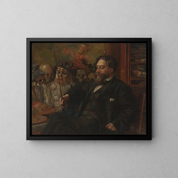 Retrato de James Ensor - Henry de Groux — cuadro enmarcado en la pared