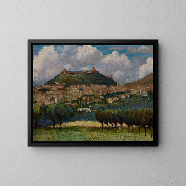 Italian landscape painting - Henryk Dietrich — framed artwork on a wall
