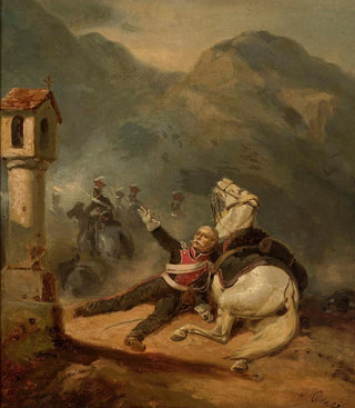 Henryk Pillati - Wounded uhlan by the wayside shrine.webp