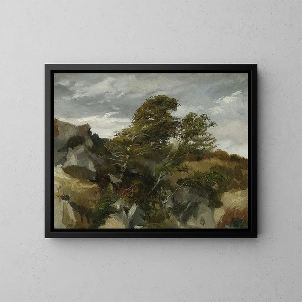 Paisaje de Bortniki en el río Dniéster - Henryk Rodakowski — cuadro enmarcado en la pared