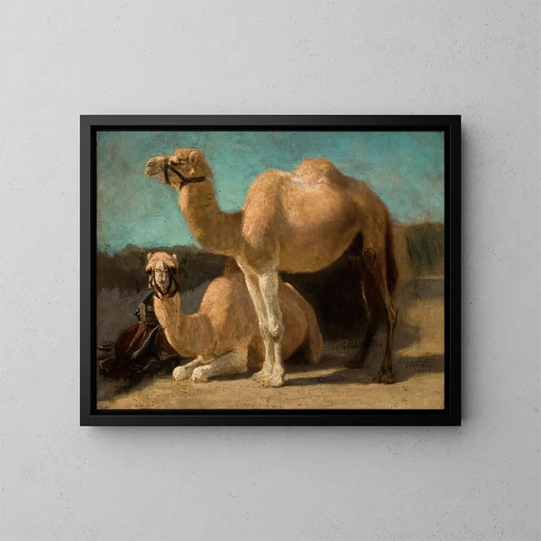Dos camellos - Henryk Rodakowski — cuadro enmarcado en la pared