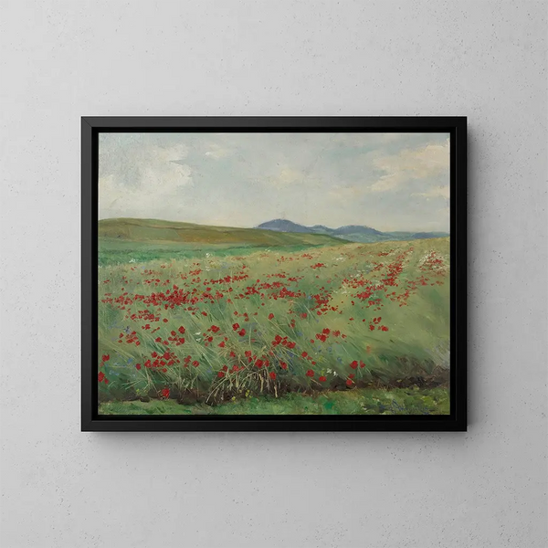 Campo de amapolas - Henryk Weyssenhoff — cuadro enmarcado en la pared
