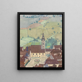 Herbert von ReylHanisch - Kirchenplatz und Felder.webp