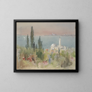 Escena de lago - Hercules Brabazon Brabazon — cuadro enmarcado en la pared