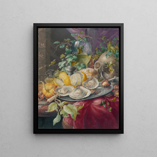 Herman Henstenburgh - Vanitas Still Life With Oysters And Skull.webp
