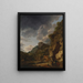 Mountain landscape with river and cart - Herman Nauwincx — framed artwork on a wall