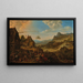 Paisaje ribereño del Rin con una fiesta de pueblo - Herman Saftleven — cuadro enmarcado en la pared