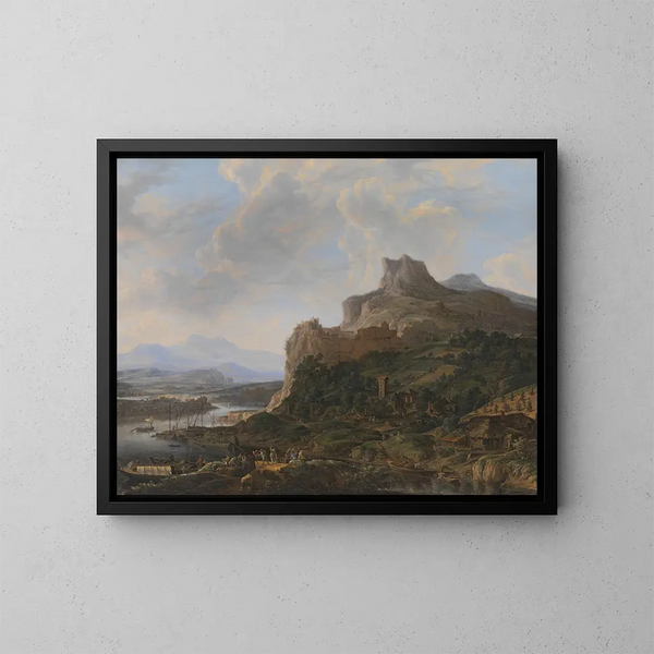 Paisaje sobre el Rin - Herman Saftleven — cuadro enmarcado en la pared