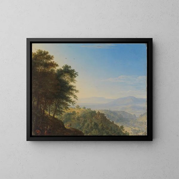 Paisaje montañoso cerca de Boppard en el Rin - Herman Saftleven — cuadro enmarcado en la pared