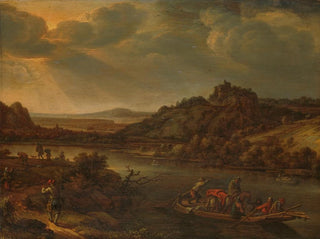 Herman Saftleven - Riviergezicht met veerpont.webp